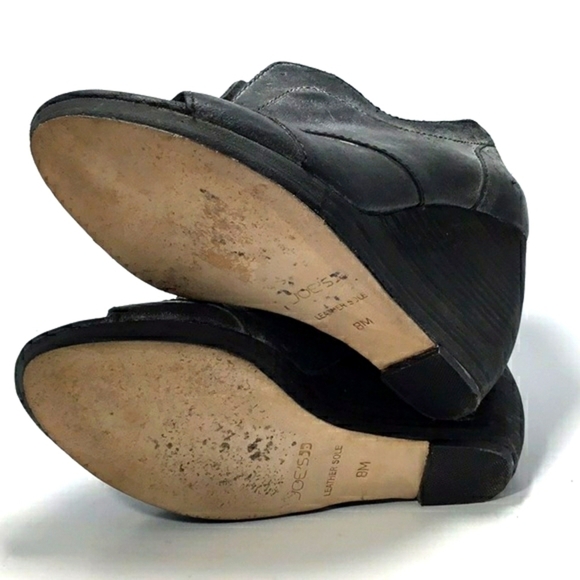 Joe's Jeans Cristy Open Toe Wedge Booties In Charcoal Size 8 - Picture 11 of 13